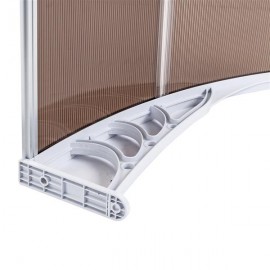 [US-W]HT-100 x 80 Household Application Door & Window Rain Cover Eaves Brown Board & White Holder