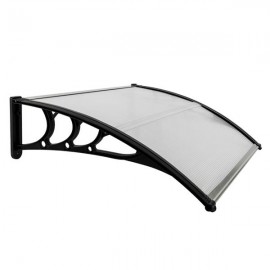 HT-100 x 80 Household Application Door & Window Rain Cover Eaves Canopy White & Black Bracket