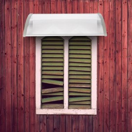 HT-120 x 80 Household Application Door & Window Rain Cover Eaves Canopy White & Gray Bracket