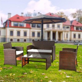 Outdoor Leisure Rattan Furniture Four-Piece-Brown