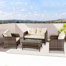 Oshion Outdoor Leisure Sofa Combination Four-piece Set-Gray Package-1 (Combination Total 2 Boxes)