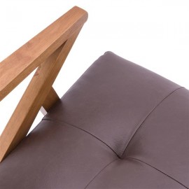 (76 x 85 x 82.5cm) Solid Wood Retro Single Sofa Chair Suede Brown