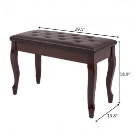 29inch piano bench brown