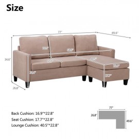 Double Chaise Longue Combination Sofa Beige