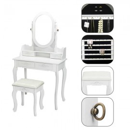 Single Mirror Jewelry Cabinet Dresser White