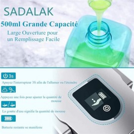 SADALAK Automatic Foam Soap Dispenser with Touchless Automatic Foaming for Bathroom/Home/School/Office, 500ml Large Capacity Countertop Infrared Motion Sensor Match Upgraded Waterproof Base