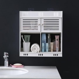 (40 x 18 x 43)cm Non-Perforated PVC Bathroom Wash Cabinet with Three Layers and Two Doors