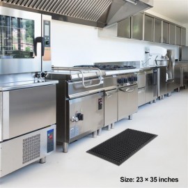 Bar Kitchen Industrial Multi-functional Anti-fatigue Drainage Rubber Non-slip Hexagonal Mat 60*90cm