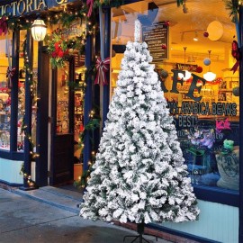 6FT PVC Flocking Christmas Tree 750 Branches Automatic Tree