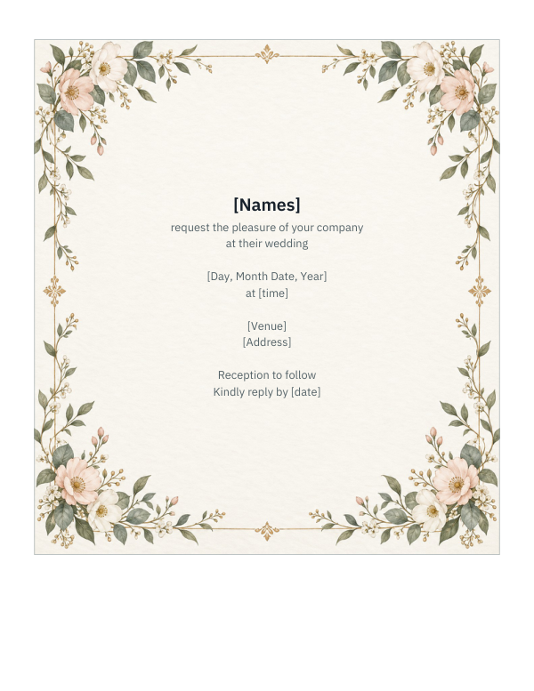 Preview of Printable Save the Date Invitation